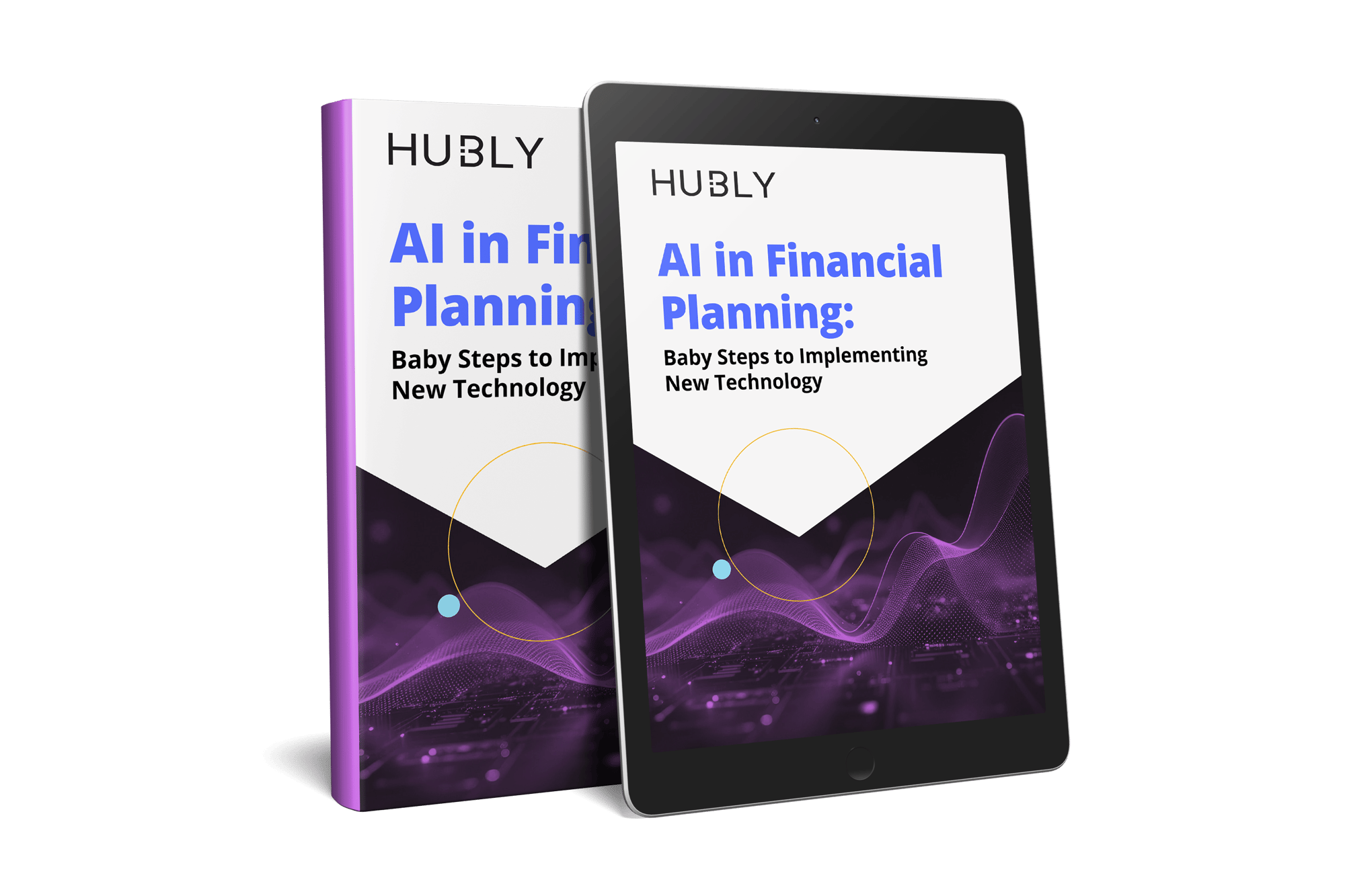 hubly early ai mockup book and tablet large